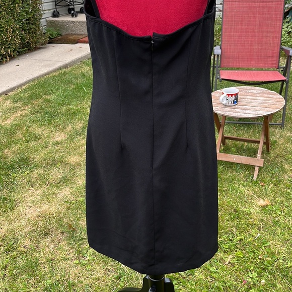 CDC cocktail slip dress 100% Polyester little black dress with a bit of lace - Picture 3 of 4